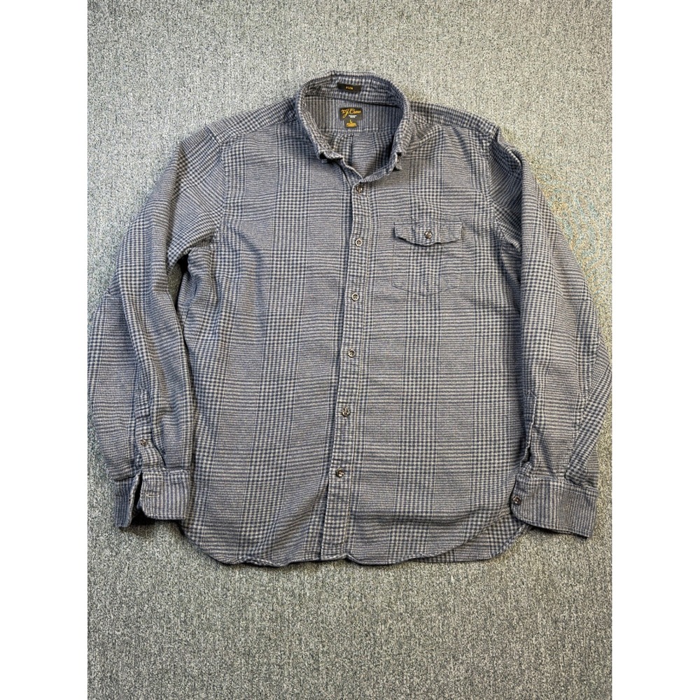 J.Crew Mens Slim Fit Cotton Cashmere Houndstooth‎ Button Down Shirt Large BD849